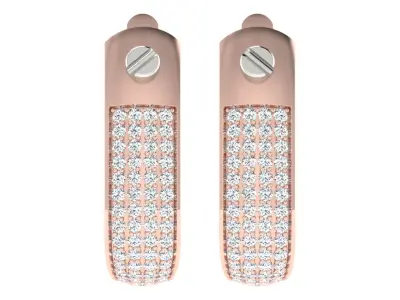 Solitaire Women Drop Earring 3dm STL OBJ FBX Render Details 3D print model 13