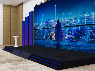 stage with hall with game  3D model