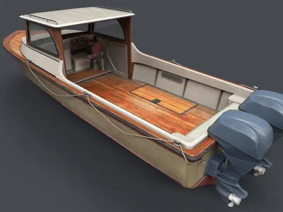 Boat Engine Low-poly 3D model