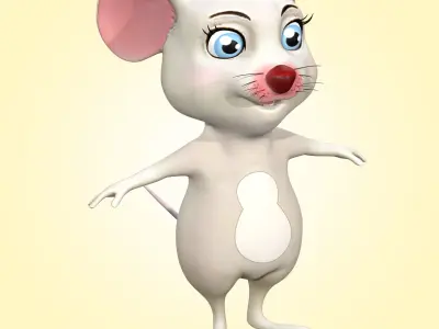 Cartoon Mouse Low-poly 3D model purchase