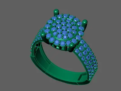 Womens Rings With Stone Ring Ready STL 3DM Models Rings women 3D print model 10