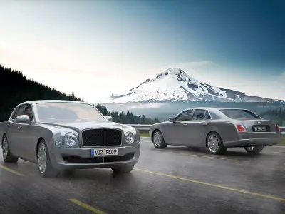 Silver massive car 3D model