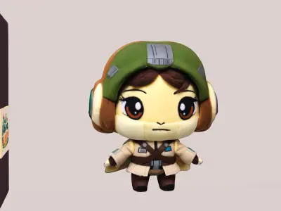 plushie Leia Organa Low-poly 3D model