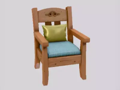 Free Low Poly Cartoon Chair 3D Model  Stylized Furniture Asset Free low-poly 3D model