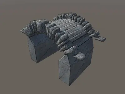 Stone Bridge - PBR Material Low-poly 3D model