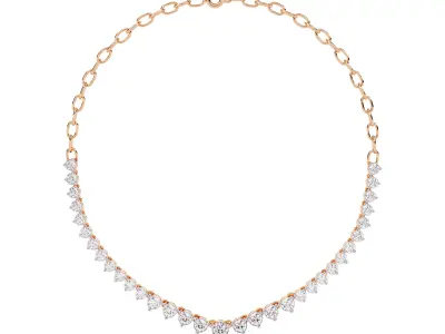 Diamond Necklace 360 animation renders 3dm stl details 3D print model