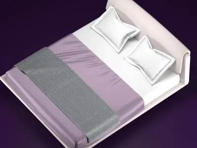 Nordic luxury and minimalist style bed 3D model