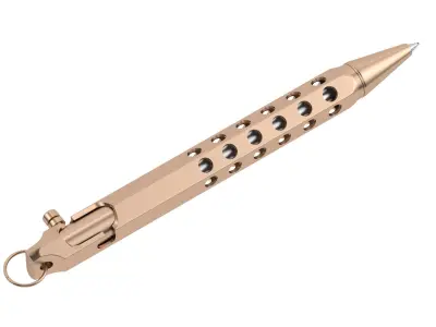 Six Edge Solid Brass Pen 3D model