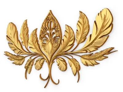 feather decor set wall panel 12 3D model