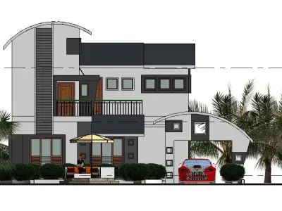 Architectural 3-Storey Modern House 3D model