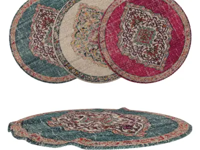 Round Rug Set 200 3D model