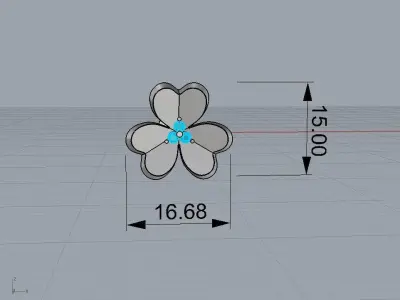 Clover earrings large model with diamonds 3D print model