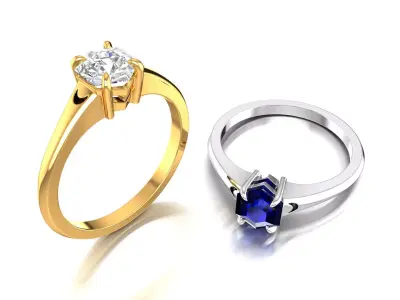 Hexagon Engagement Ring 3D print model