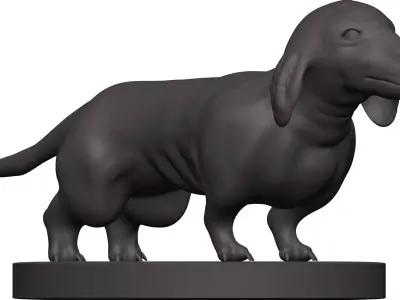 Dachshund figurine of 3D model