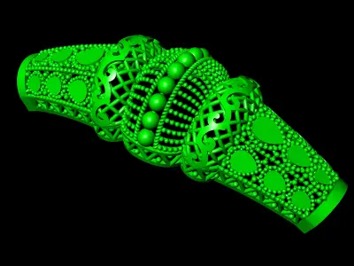 Indian gold bangle jewelry for woman 3D print model