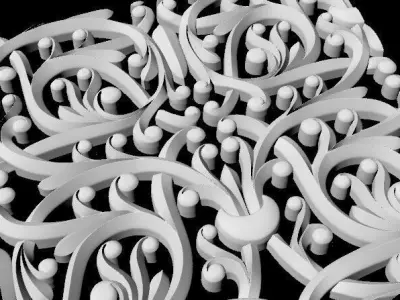Central decor ornament for furniture 3D model 495