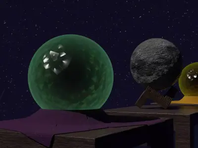 Crystal Ball and moon Free 3D model