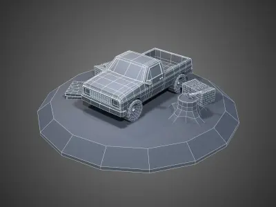 Low Poly Old Farm Truck Free low-poly 3D model