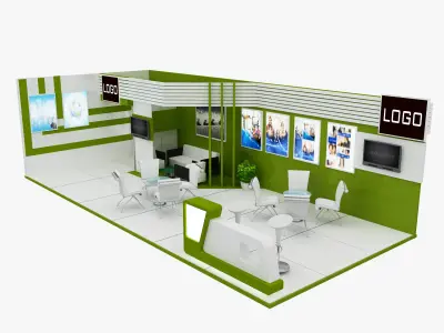 Booth Exhibition Stand a490b 3D model
