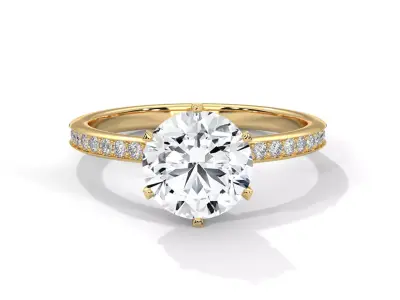 solitaire ring with detail images and 360 render videos 61 3D print model