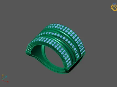 STL 3DM Print Ready Women Diamond Ring Lightweight Printable  3D print model 76