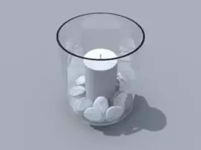 candlestick candle in glass vase Free 3D model