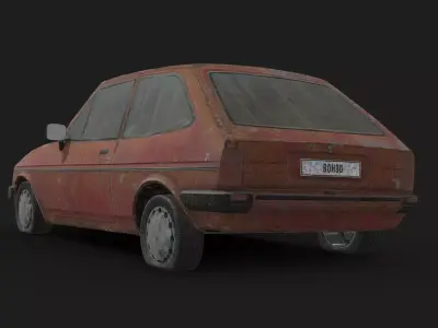 Abandoned Car - Ford Fiesta Hatchback Low-poly 3D model