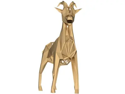 Polygonal Goat Parametric Low-poly 3D model