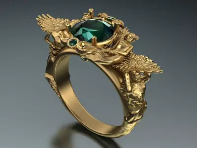 family ring 3D print model