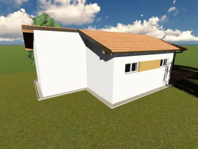 Garage with car 3D model