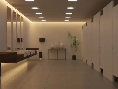 Public Restroom toilet - High Quality 3D model