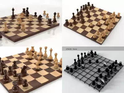 Wobble Chess Set 3D model