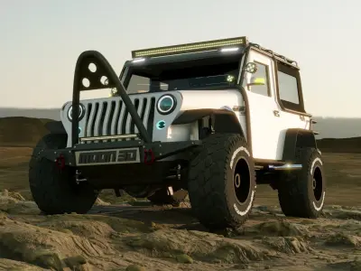 Mahindra THAR 2015 modified Low-poly 3D model