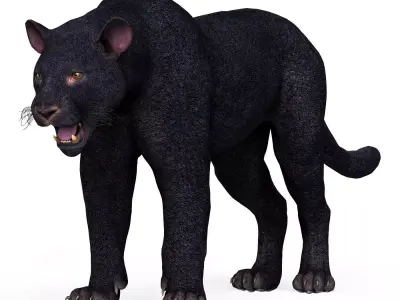 Black Panther Low-poly 3D model