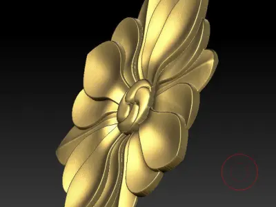 Classic 3D model of CNC interior sculpted inlaid with gold  3D model