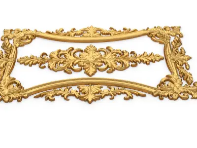 Plaster decorative frame ornament 11 3D model