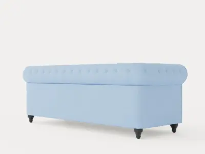 Chesterfield Luxury Velvet Sofa 3 Seater Low-poly 3D model