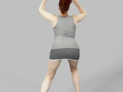 4x BEACH VOLLEYBALL PEOPLE MAN WOMAN PLAYERS SMASHING SCANNED  3D Model Pack