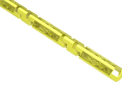 Rectangular Bar Link Chain Jewelry Design  4132 3D print model