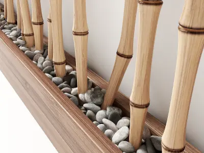 Bamboo thin branch decor n1 3D model