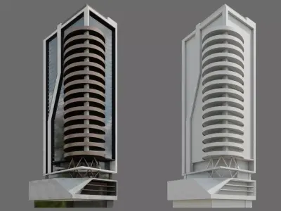 High-Rise building ID008 Free 3D model
