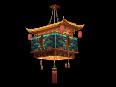  Chinese  palace house  lantern  3D model