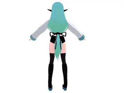 Half Alien Vtuber Low-poly 3D model