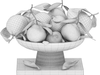 bowl of lemon mandarin and orange 3D model