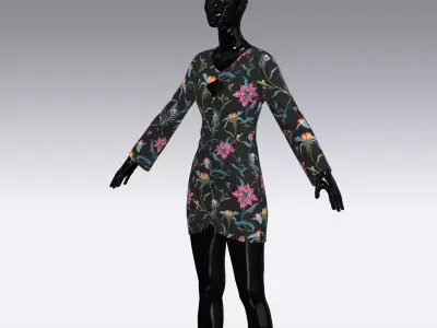 Woman Cloth Dress Low-poly 3D model