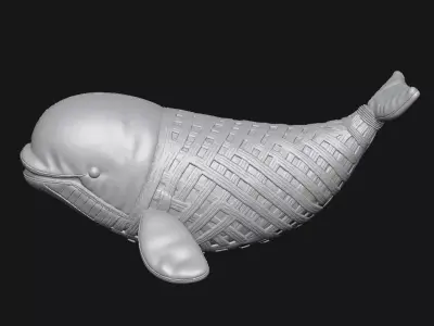 Beluga whale 3D print model