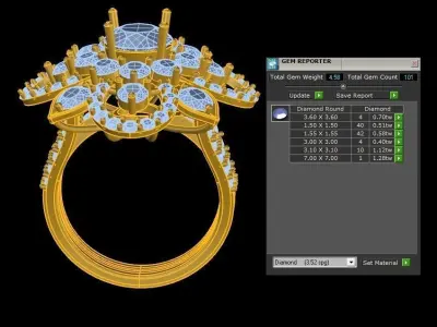 Pop Star Popular model women ring R87 3D model