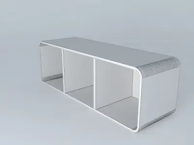 Modern white  shelf Free 3D model
