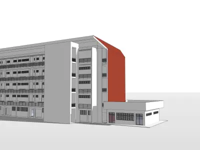 worker-hostel apartment 3D model