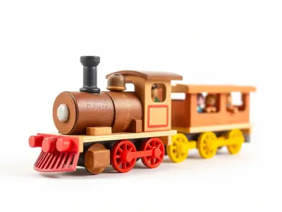 Vibrant Wooden Train Set Model Pack Texture